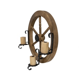 Lustra din lemn, diametru 49 cm, soclu E14, 49 cm EXT10156 - Img 2