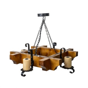 Lustra lemn, 49 cm, E14, 50x50x60 cm EXT10159 - Img 1