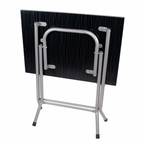 Masa plianta Z-tools, 60x80 cm, inaltime 75 cm, MDF laminat, picioare metalice, negru, ZTS5446 - Img 3