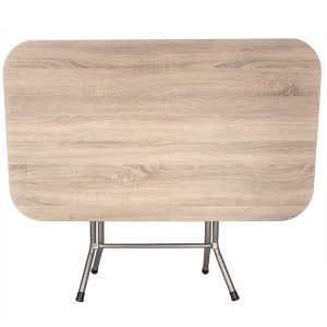 Masa plianta Zilan, 70x120x73 cm, blat MDF, picioare metalice, cu 2 scaune pliabile, ZLN2531_STEJAR_2S - Img 2