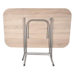 Masa plianta Zilan, 70x120x73 cm, blat MDF, picioare metalice, cu 2 scaune pliabile, ZLN2531_STEJAR_2S - Img 5
