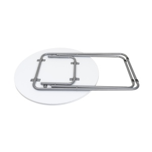 Masa plianta Zilan, rotunda, MDF 70x70cm, inaltime 70cm, picioare metalice, ZLN6944 - Img 4