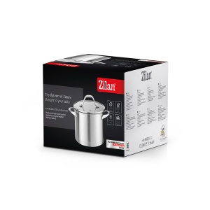 Oala din inox Zilan cu capac de sticla, capacitate 5.5L, diametru 24cm, rezistenta la zgarieturi, compatibila cu gaz, electric si inductie, ZLN1368 - Img 2