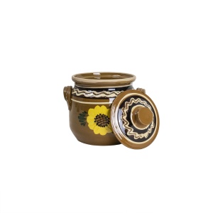 Oala din lut Zilan, capac, diametru 18 cm, capacitate 4 l, rezistenta, usor de intretinut, EXT10257 - Img 2