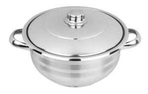 Oala inox Zilan cu capac, diametru 22 cm, inaltime 26 cm, capacitate 4 l, fund in trei straturi, compatibila masina de spalat vase, ZLN7246