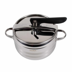 Oala sub presiune Floria, inox, capac 20 cm, 5L, inaltime 15 cm, 3 straturi baza, cod ZLN4627 - Img 2