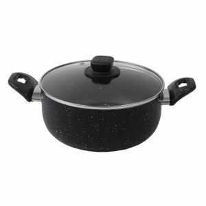 Oala Zilan cu capac sticla, aluminiu, interior granit, 3L, 24cm, ZLN1983 - Img 1