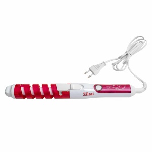 Ondulator par Zilan, 25W, ceramic, incalzire rapida 200 grade C, alb/roz, utilizare casnica, ZLN0429 - Img 1