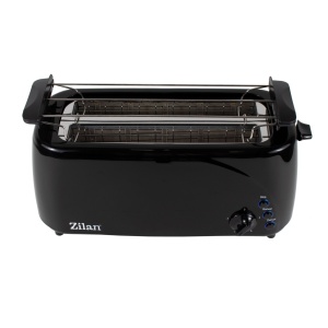 Prajitor de paine Zilan cu 4 felii, functie dezghetare, 1400W, 43x20x23 cm, negru, ZLN2713