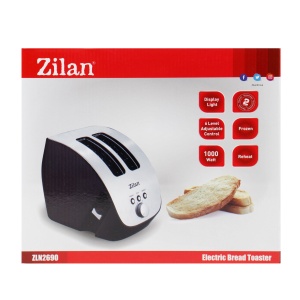 Prajitor de paine Zilan, inox, 2 felii, 6 nivele de prajire, 1000W, 30x20x15 cm, ZLN2690 - Img 4