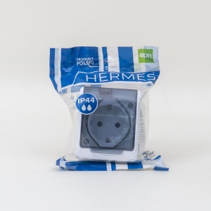 Priza simpla Zilan HERMES cu capac transparent, 16A/250V, IP44, 6.5x7.6x5 cm, ELPL-0324-01 - Img 2