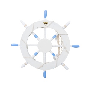 Roata decorativa Z-TOOLS, MDF, diametru 32cm, alba/bleu, grosime 3cm, 33x33x3 cm, ZTS8034 - Img 3