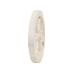 Roata decorativa Zilan, lemn alb, diametru 40 cm, 64x2x65 cm, 2.1kg, EXT10188_1 - Img 2