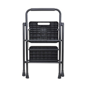 Scara metalica Zilan cu 2 trepte, pliabila, negru, 82x46x50 cm, greutate maxima 150kg, ZTS8086 - Img 4