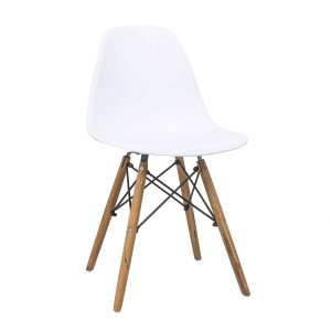 Scaun Zilan bucatarie/living, alb, material polipropilena/lemn/otel, inaltime 79cm, latime 42cm, greutate maxima 120kg, ZTS8186 - Img 1