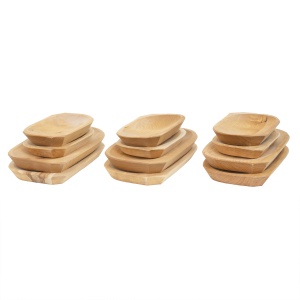 Set 13 platouri din lemn Zilan, oval, compartimentat, 63x32x2.5 cm si 6x24x14.5x2.5 cm + 6x16.5x11.5x2.5 cm, 5kg, 1463_1 - Img 2