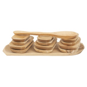 Set 13 platouri din lemn Zilan, oval, compartimentat, 63x32x2.5 cm si 6x24x14.5x2.5 cm + 6x16.5x11.5x2.5 cm, 5kg, 1463_1 - Img 1