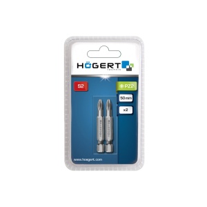 Set 2 bucati bit-uri pentru surubelnita PZ2 50mm HOGERT, otel S2, profil hexagonal 1/4", rezistent la deformatie, HT1S319 - Img 2
