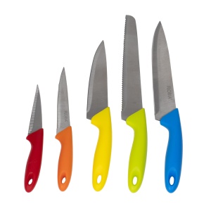 Set cutite Ztools 6 piese, inox, suport plastic, lame 20cm + 20cm + 20cm + 13cm + 9cm, multicolor, ZLN1150 - Img 1