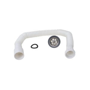 Sifon pentru chiuveta Zilan, plastic, alb, lungime 50 cm, latime 10 cm, inaltime 10 cm, ZTS8385 - Img 2