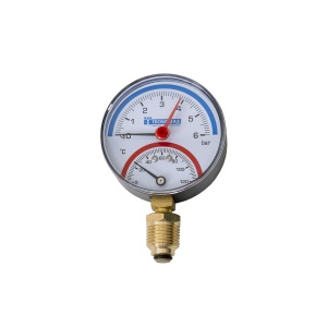 Termomanometru radial Zilan 1/2", presiune maxima 6 bar, temperatura maxima 120°C, diametru 8cm, 12x9x4 cm, 1kg, EXT10540013