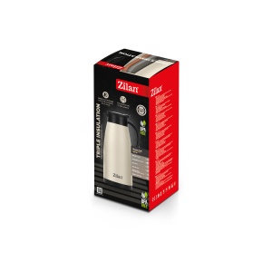 Termos Zilan, 1.5L, dublu perete, inox, crema, 27x13x13 cm, 25.5 cm inaltime, ZLN0783 - Img 2