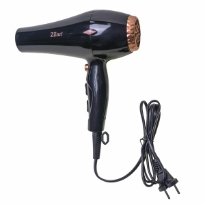 Uscator de par Zilan 1800-2200W, 3 trepte viteza, 3 trepte temperatura, negru, cu difuzor si concentrator, ZLN1239