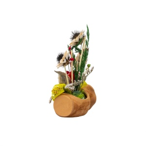 Aranjament flori Zilan, ulcior mic cu flori garoafe stabilizate, multicolor, 20cm inaltime, 12cm lungime, 9cm latime, EXT10392 - Img 3