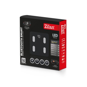 Cantar electronic de persoane Zilan, capacitate 180kg, sticla neagra, display LED, 28x28x2 cm, ZLN8980 - Img 2