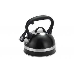 Ceainic inox Zilan cu fluier, capacitate 3L, negru, usor de curatat, ergonomic, pentru toate sursele de caldura, ZLN1283 - Img 1