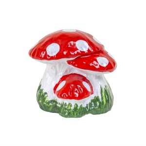 Ciuperca decorativa pentru gradina Zilan, ceramica, 21 cm latime, 24 cm inaltime, mare plus 2 pui, EXT10208 - Img 1