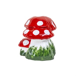 Ciuperca decorativa pentru gradina Zilan, ceramica, 21 cm latime, 24 cm inaltime, mare plus 2 pui, EXT10208 - Img 3