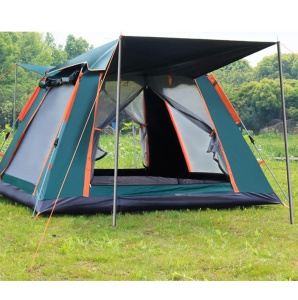 Cort de camping Z-TOOLS pentru 4 persoane, impermeabil, 200x200x150 cm, 2 usi, rezistent la vant, ZTS8464 - Img 3