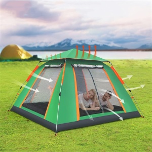 Cort de camping Z-TOOLS pentru 4 persoane, impermeabil, 200x200x150 cm, instalare rapida, greutate 3kg, ZTS8465 - Img 3