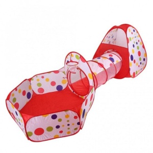 Cort de joaca 3 in 1 Z-TOOLS, cort 80x80x86cm, tunel 46x120cm, tarc 120x72x36cm, red, ZTS8463 - Img 2