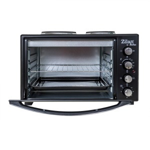 Cuptor electric cu plita Zilan, 2 arzatoare, 45l, 1600W, 56x36x34 cm, negru, ZLN2935 - Img 3