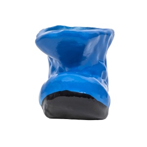 Decoratiune gradina Zilan, bocanc ceramic mic cu suport pentru flori, 18x10 cm, albastru, EXT6210_albastru - Img 2