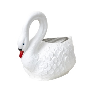Ghiveci decorativ Zilan, plastic, alb, model lebada, lungime 53cm, inaltime 43cm, EXT6073