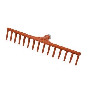 Grebla plastic Zilan, 60 cm, 15 dinti, forma dreapta, profesional, portocalie, 350 g, 9575 - Img 2