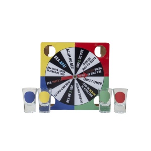 Joc ruleta Zilan cu 4 pahare shot, dimensiuni 21x21x3 cm, greutate 1kg, EXT10786