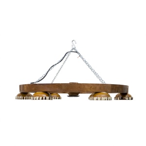 Lustra din lemn cu 6 castroane, diametru 60 cm, soclu E27 EXT10217 - Img 2