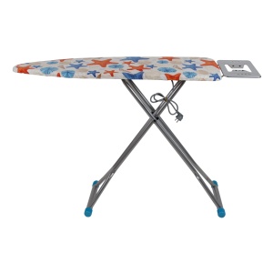 Masa de calcat Zilan cu cadru metalic, suprafata de lucru 112x36 cm, inaltime 107 cm, greutate 4.9 kg, husa detasabila multicolora, ZLN2043 - Img 1
