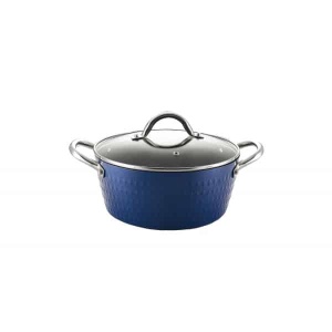 Oala cu capac Zilan, ceramica si inox, 20cm, 2.1L, inductie, manere inox, usor de curatat, compatibila cu masina de spalat vase, ZLN9600