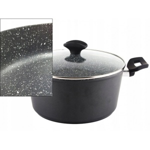Oala Zilan cu capac sticla, diametru 24 cm, inaltime 12 cm, aluminiu cu interior granit, 4L, 34x25x13 cm, 2kg, ZLN3321 - Img 6