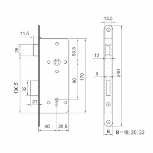 Pachet broasca maner cu sild clasic, culoare maro, 2 chei, incuietoare pe cheie, 35x500x0 cm, EXT5708 - Img 2