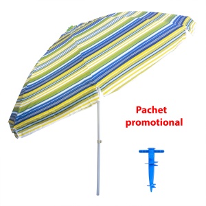 Pachet umbrela protectie solara Zilan, diametru 3m, inaltime 2.6m, suport din otel 30cm, inclinat, UV, ZTS8490_1 - Img 1
