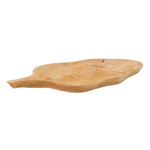Platou servire Zilan din lemn de arin, oval, compartimentat, 52x26 cm, maro, cod 1039 - Img 3