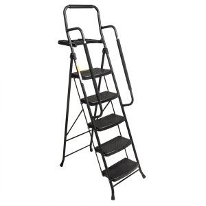 Scara metalica Zilan cu 5 trepte, inaltime 175cm, lungime treapta 38cm, latime treapta 20cm, balustrada 85cm, greutate maxima 130kg, ZTS8082
