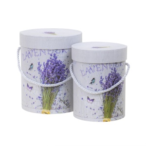 Set 2 cutii cilindrice Zilan, 17.5x14.5 cm, 15.5x12 cm, decoratiuni, cadouri, aranjamente florale, bijuterii, CD4424_2 - Img 1
