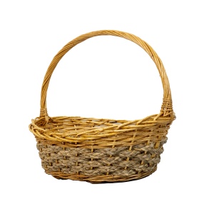 Set 4 cosuri de rachita Zilan, oval, bej lucios, 52x39x46 cm + 45x33x41 cm + 38x27x35 cm + 31x21x30 cm, ZTS8002 - Img 3